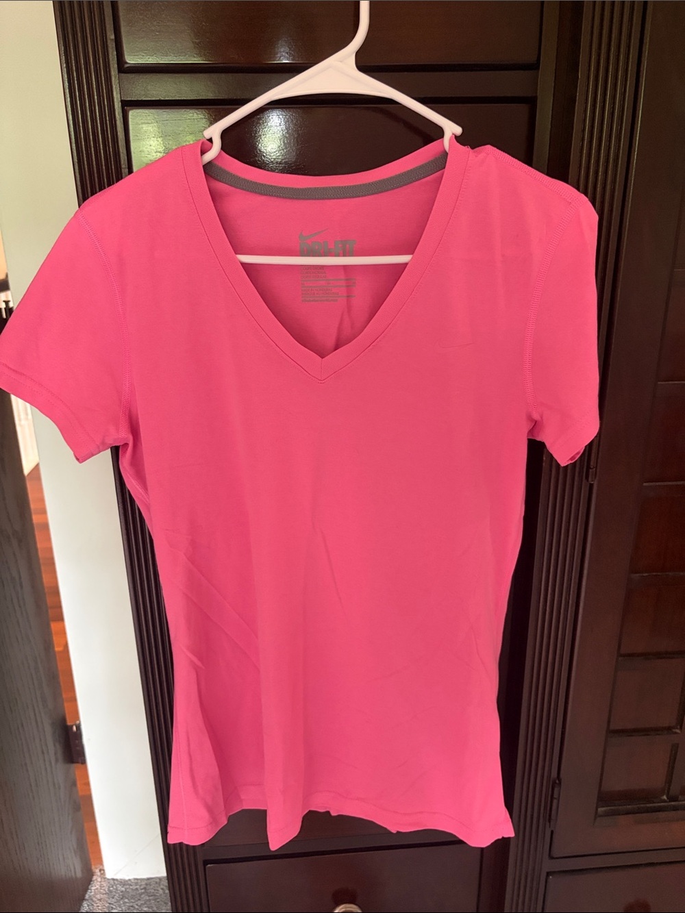Women's V-Neck Active Dri Fit Tee - Hot Pink
